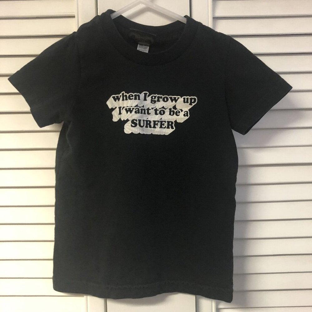 Black Size 2 I Want To Be A Surfer Tee